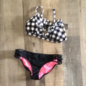 Black checked bikini
